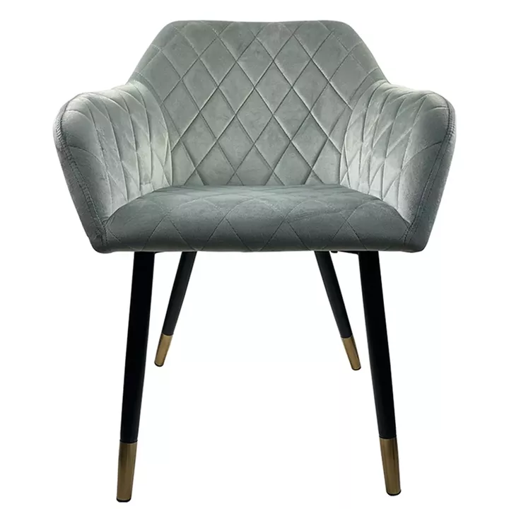 Καρέκλα Τραπεζαρίας ArteLibre ESPERANZA Γκρι/Μαύρο Βελούδο/Μέταλλο 56x60x81cm