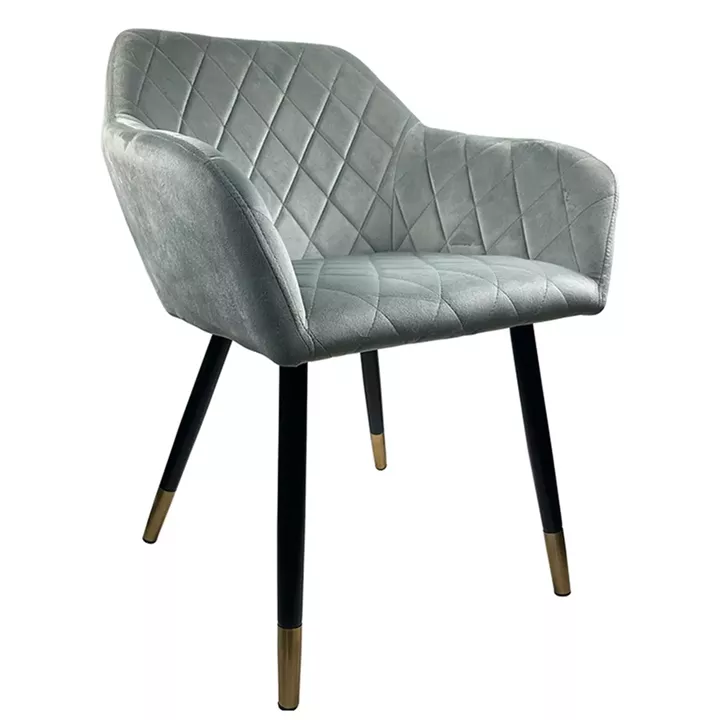 Καρέκλα Τραπεζαρίας ArteLibre ESPERANZA Γκρι/Μαύρο Βελούδο/Μέταλλο 56x60x81cm