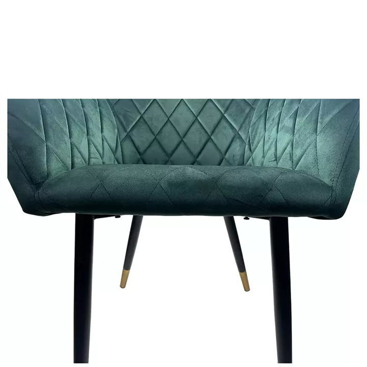 Καρέκλα Τραπεζαρίας ArteLibre ESPERANZA Πράσινο/Μαύρο Βελούδο/Μέταλλο 56x60x81cm