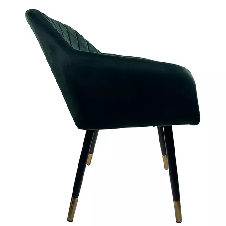 Καρέκλα Τραπεζαρίας ArteLibre ESPERANZA Πράσινο/Μαύρο Βελούδο/Μέταλλο 56x60x81cm