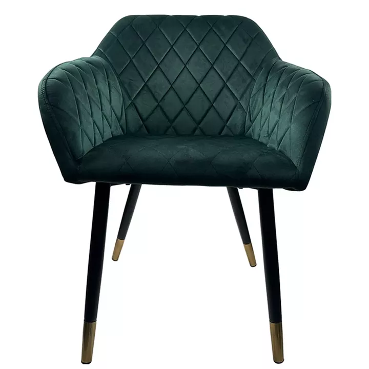 Καρέκλα Τραπεζαρίας ArteLibre ESPERANZA Πράσινο/Μαύρο Βελούδο/Μέταλλο 56x60x81cm