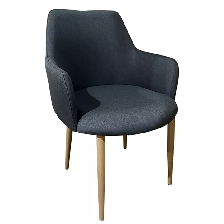 Καρέκλα Τραπεζαρίας ArteLibre LUZIA Γκρι/Φυσικό Ύφασμα/Μέταλλο 57x60x78cm