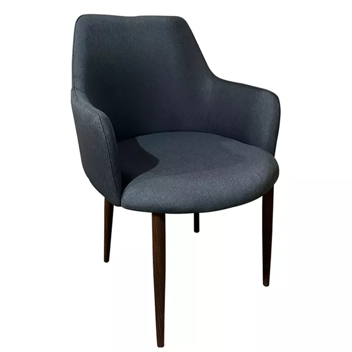 Καρέκλα Τραπεζαρίας ArteLibre LUZIA Γκρι/Καρυδί Ύφασμα/Μέταλλο 57x60x78cm