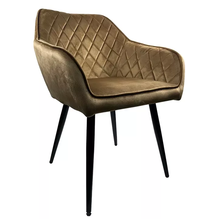 Καρέκλα Τραπεζαρίας ArteLibre FLORENCIA Cappuccino/Μαύρο Βελούδο/Μέταλλο 56x60x81cm