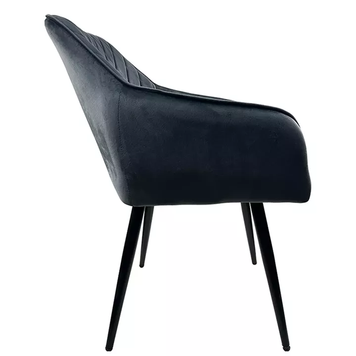 Καρέκλα Τραπεζαρίας ArteLibre FLORENCIA Γκρι/Μαύρο Βελούδο/Μέταλλο 56x60x81cm