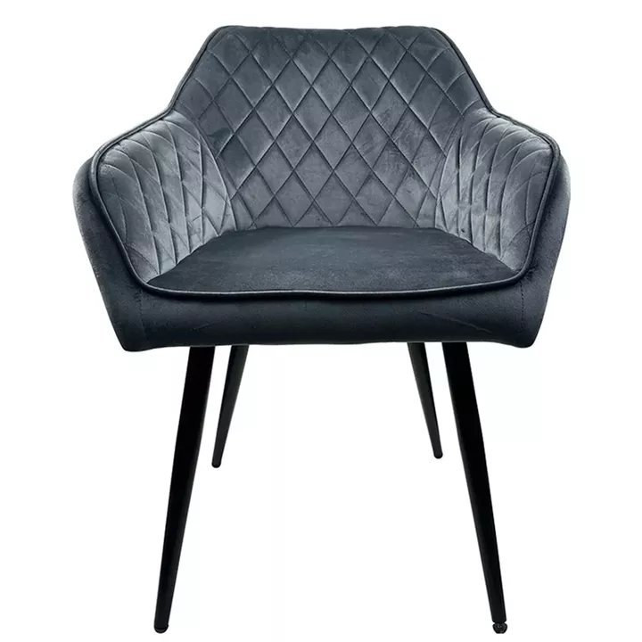 Καρέκλα Τραπεζαρίας ArteLibre FLORENCIA Γκρι/Μαύρο Βελούδο/Μέταλλο 56x60x81cm