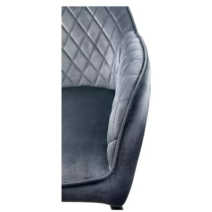 Καρέκλα Τραπεζαρίας ArteLibre FLORENCIA Γκρι/Μαύρο Βελούδο/Μέταλλο 56x60x81cm