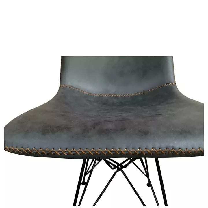 Καρέκλα Τραπεζαρίας ArteLibre SELVA Γκρι/Μαύρο PU/Μέταλλο 43x57x81cm