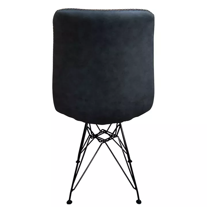 Καρέκλα Τραπεζαρίας ArteLibre SELVA Γκρι/Μαύρο PU/Μέταλλο 43x57x81cm