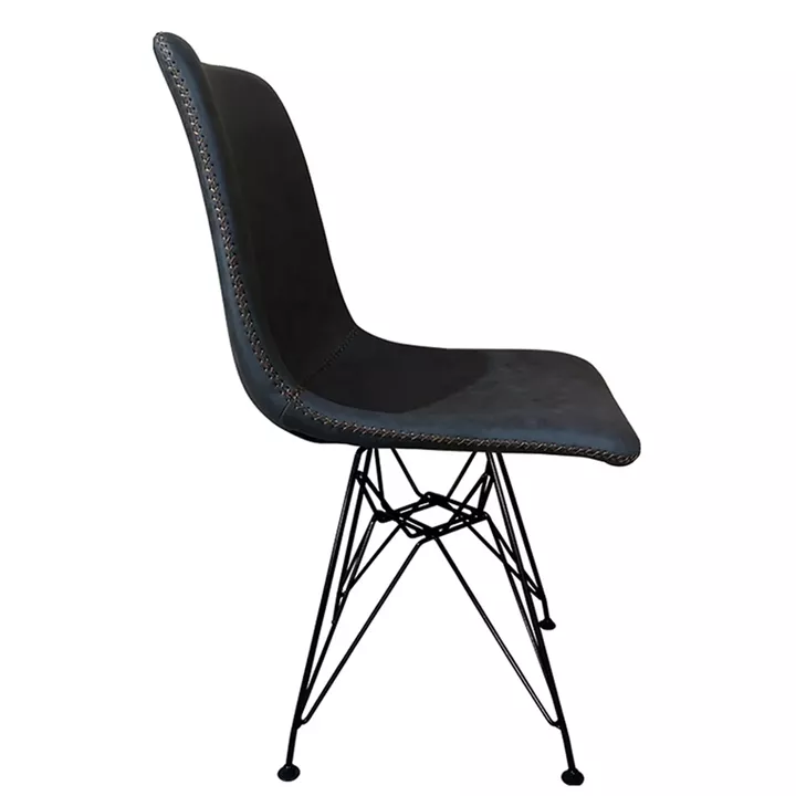 Καρέκλα Τραπεζαρίας ArteLibre SELVA Γκρι/Μαύρο PU/Μέταλλο 43x57x81cm