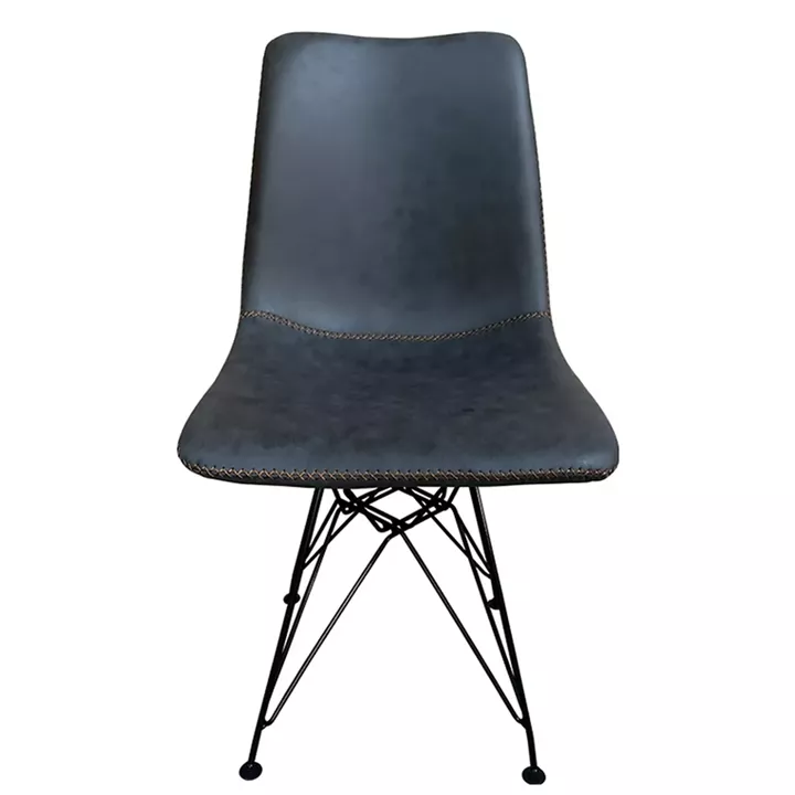 Καρέκλα Τραπεζαρίας ArteLibre SELVA Γκρι/Μαύρο PU/Μέταλλο 43x57x81cm