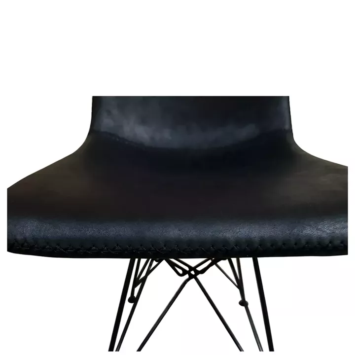 Καρέκλα Τραπεζαρίας ArteLibre SELVA Vintage Μαύρο PU/Μέταλλο 43x57x81cm