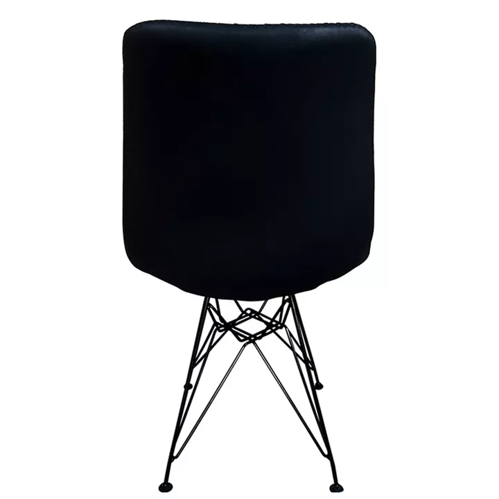 Καρέκλα Τραπεζαρίας ArteLibre SELVA Vintage Μαύρο PU/Μέταλλο 43x57x81cm