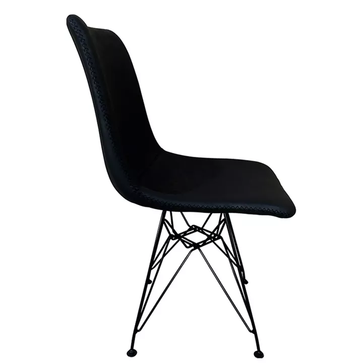 Καρέκλα Τραπεζαρίας ArteLibre SELVA Vintage Μαύρο PU/Μέταλλο 43x57x81cm