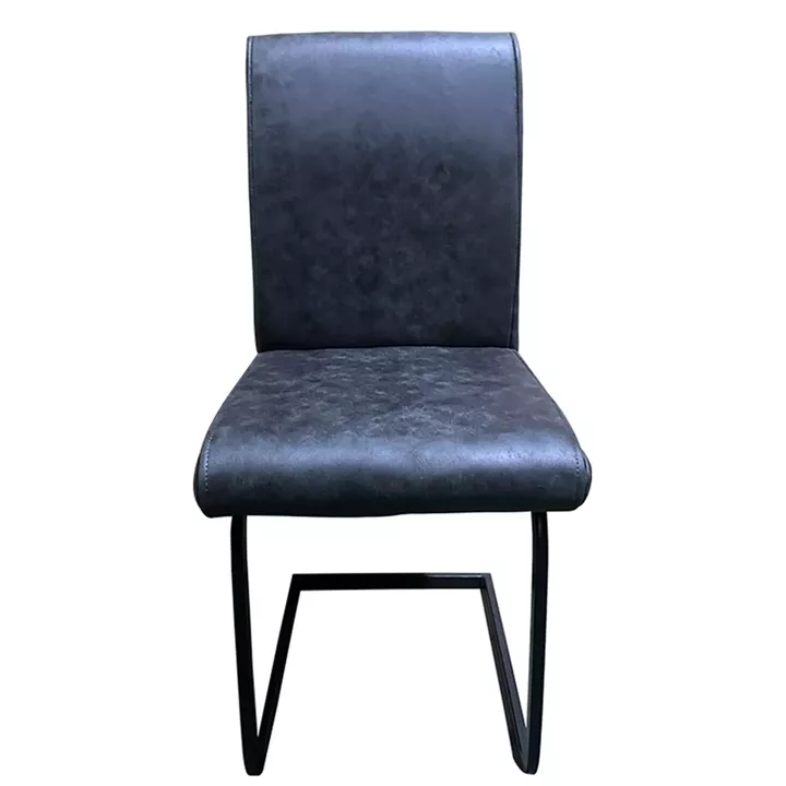 Καρέκλα Τραπεζαρίας ArteLibre ESTRELLA Γκρι/Μαύρο PU/Μέταλλο 43x56x95cm