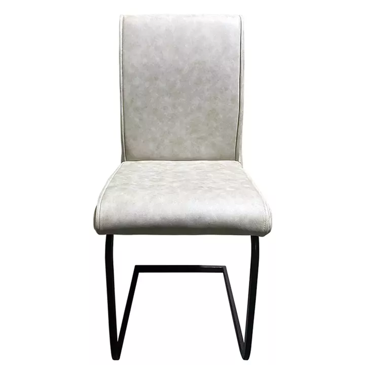 Καρέκλα Τραπεζαρίας ArteLibre ESTRELLA Μπεζ/Μαύρο PU/Μέταλλο 43x56x95cm