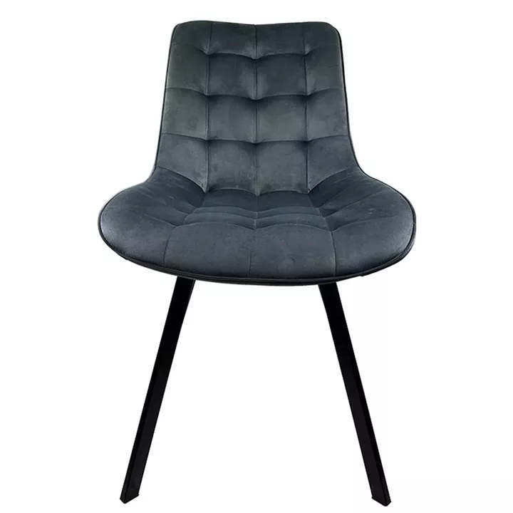 Καρέκλα Τραπεζαρίας ArteLibre BRISA Γκρι/Μαύρο Βελούδο/Μέταλλο 53x60x85cm