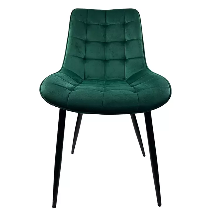 Καρέκλα Τραπεζαρίας ArteLibre BRISA Πράσινο/Μαύρο Βελούδο/Μέταλλο 53x60x85cm