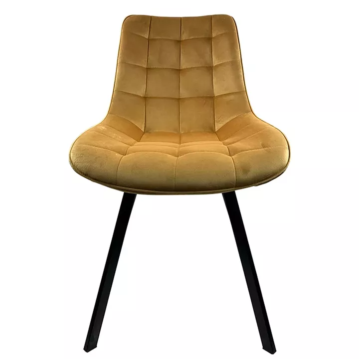 Καρέκλα Τραπεζαρίας ArteLibre BRISA Μπεζ/Μαύρο Βελούδο/Μέταλλο 53x60x85cm