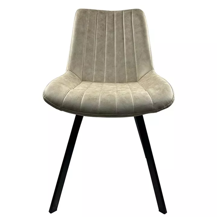 Καρέκλα Τραπεζαρίας ArteLibre MILONGA Μπεζ/Μαύρο PU/Μέταλλο 55x61x88cm