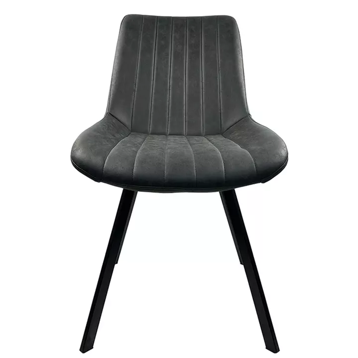 Καρέκλα Τραπεζαρίας ArteLibre MILONGA Γκρι/Μαύρο PU/Μέταλλο 55x61x88cm