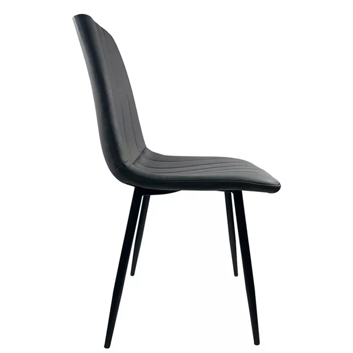 Καρέκλα Τραπεζαρίας ArteLibre YUCARIA Ανθρακί/Μαύρο PU/Μέταλλο 44x55x86cm