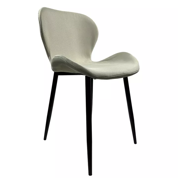 Καρέκλα Τραπεζαρίας ArteLibre RIOJA Sand/Μαύρο Ύφασμα/Μέταλλο 46x50x80cm