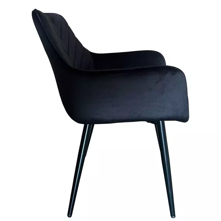 Καρέκλα Τραπεζαρίας ArteLibre FLORITA Μαύρο Βελούδο/Μέταλλο 55x57x84cm