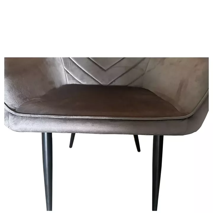 Καρέκλα Τραπεζαρίας ArteLibre FLORITA Γκρι/Μαύρο Βελούδο/Μέταλλο 55x57x84cm