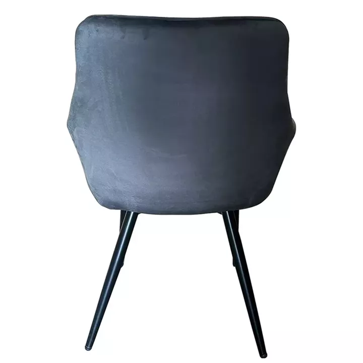 Καρέκλα Τραπεζαρίας ArteLibre FLORITA Γκρι/Μαύρο Βελούδο/Μέταλλο 55x57x84cm