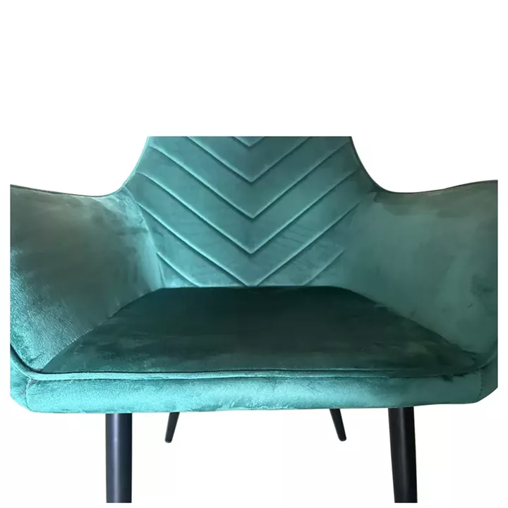 Καρέκλα Τραπεζαρίας ArteLibre FLORITA Πράσινο/Μαύρο Βελούδο/Μέταλλο 55x57x84cm