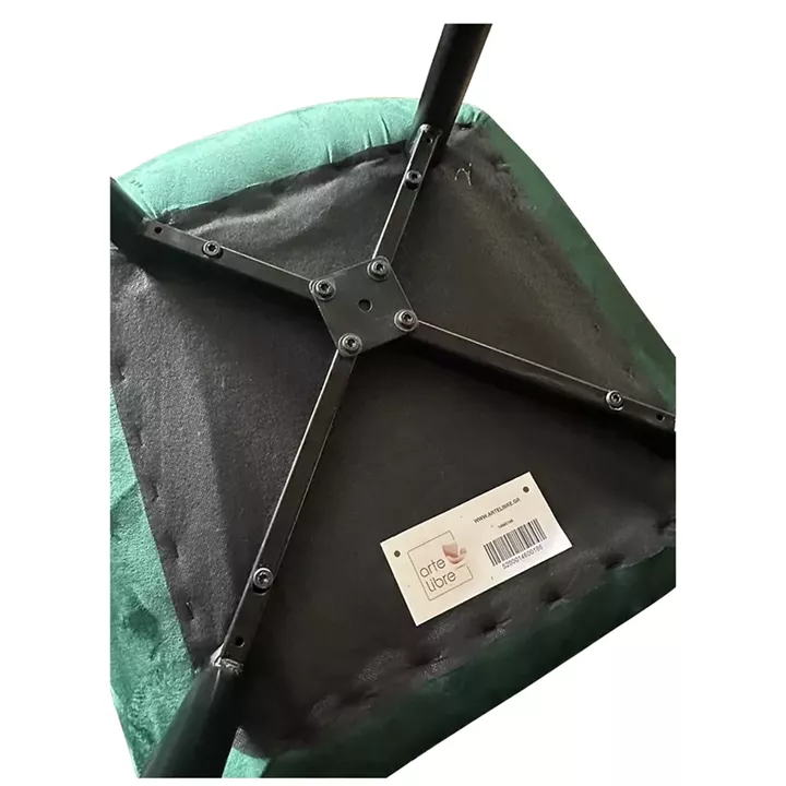 Καρέκλα Τραπεζαρίας ArteLibre FLORITA Πράσινο/Μαύρο Βελούδο/Μέταλλο 55x57x84cm