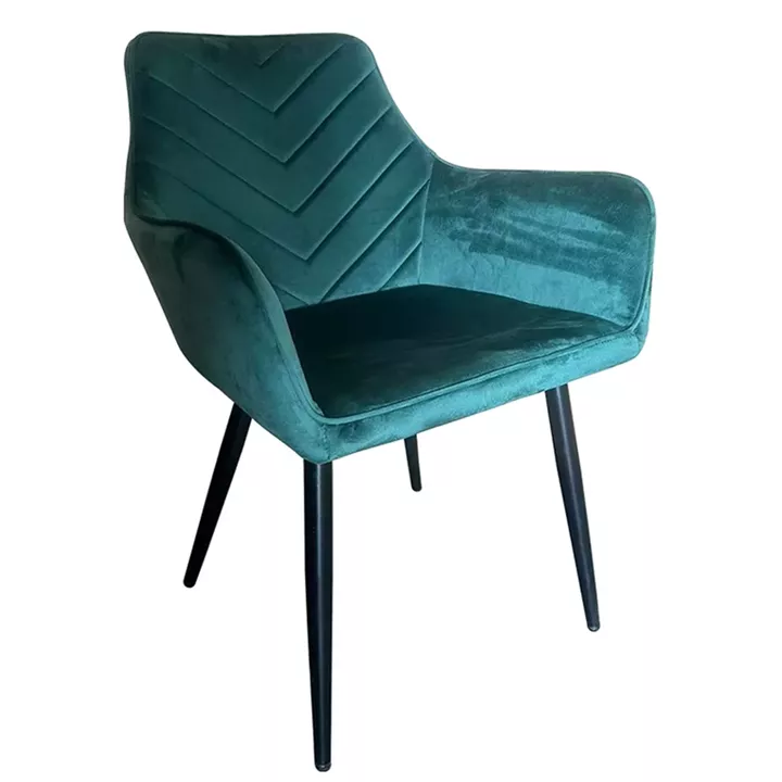 Καρέκλα Τραπεζαρίας ArteLibre FLORITA Πράσινο/Μαύρο Βελούδο/Μέταλλο 55x57x84cm