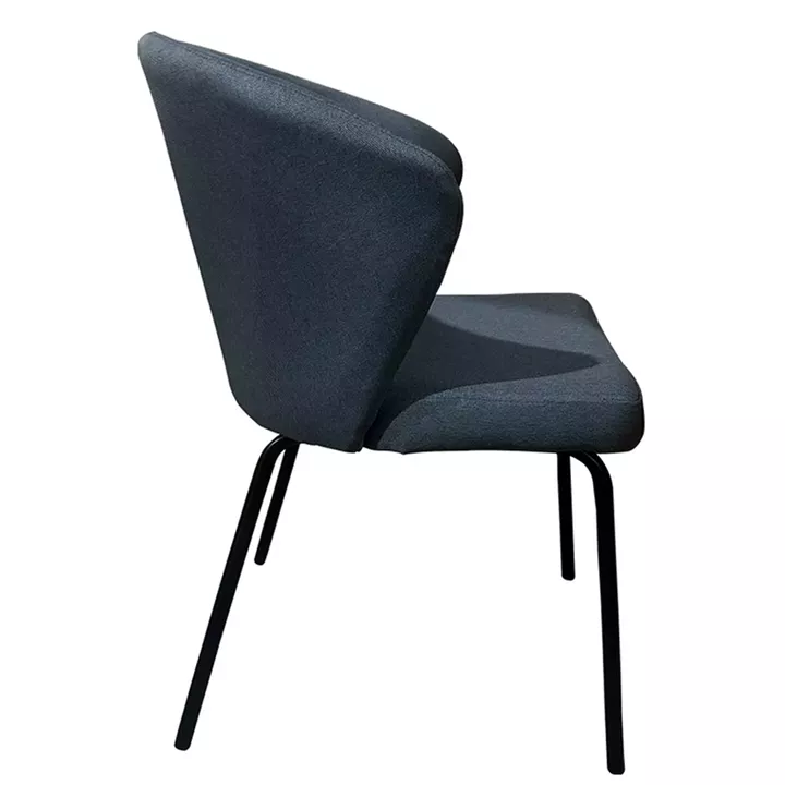 Καρέκλα Τραπεζαρίας ArteLibre JACARANDA Γκρι/Μαύρο Ύφασμα/Μέταλλο 56x56x76cm