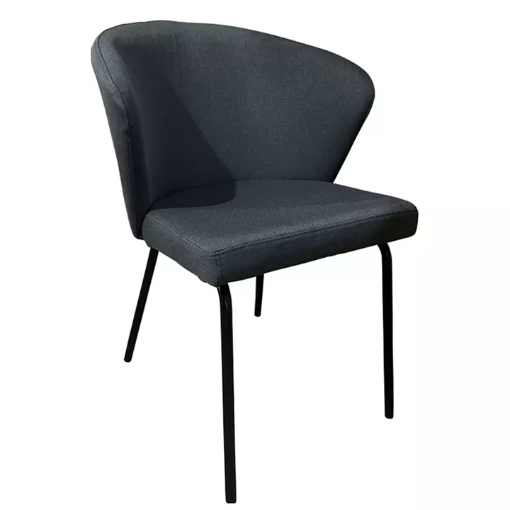 Καρέκλα Τραπεζαρίας ArteLibre JACARANDA Γκρι/Μαύρο Ύφασμα/Μέταλλο 56x56x76cm