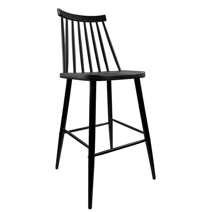 Σκαμπό Bar ArteLibre MARANTA Μαύρο PP/Μέταλλο 45x46x97cm