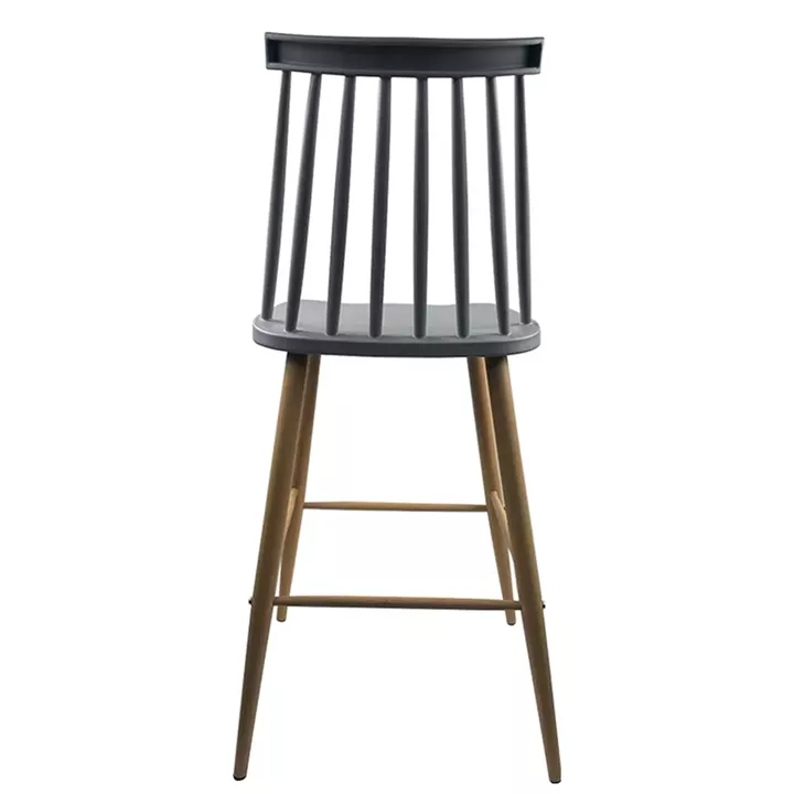 Σκαμπό Bar ArteLibre MARANTA Γκρι/Φυσικό PP/Μέταλλο 45x46x97cm