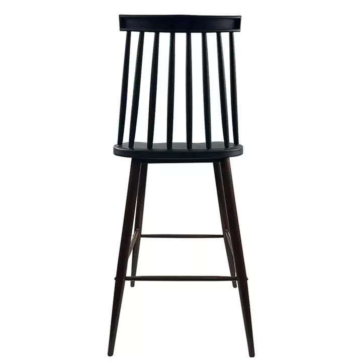 Σκαμπό Bar ArteLibre MARANTA Μαύρο/Καρυδί PP/Μέταλλο 45x46x97cm