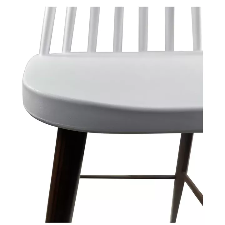 Σκαμπό Bar ArteLibre MARANTA Λευκό/Καρυδί PP/Μέταλλο 45x46x97cm