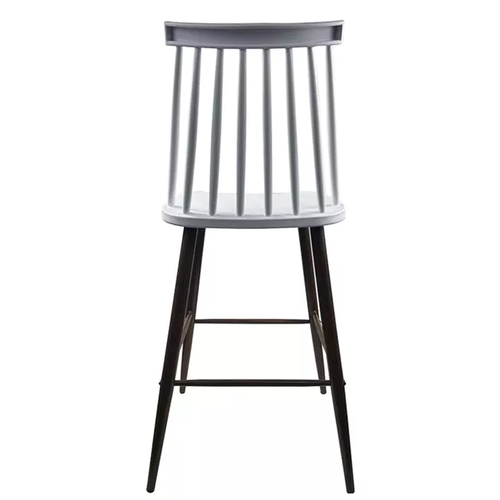 Σκαμπό Bar ArteLibre MARANTA Λευκό/Καρυδί PP/Μέταλλο 45x46x97cm