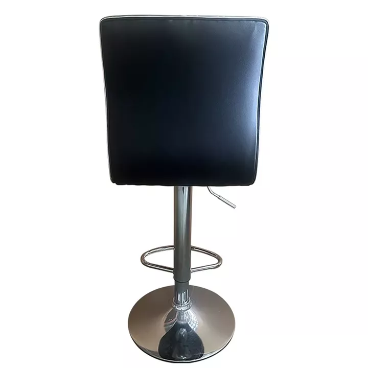 Σκαμπό Bar ArteLibre ENCANTA Μαύρο/Χρώμιο PU/Μέταλλο 41x50x59/94-80/115cm