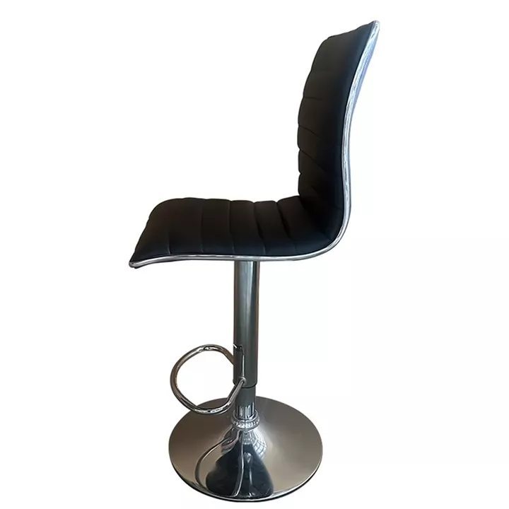 Σκαμπό Bar ArteLibre ENCANTA Μαύρο/Χρώμιο PU/Μέταλλο 41x50x59/94-80/115cm