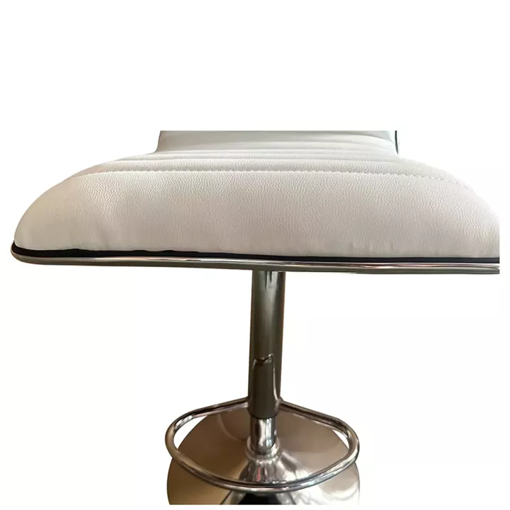 Σκαμπό Bar ArteLibre ENCANTA Λευκό/Χρώμιο PU/Μέταλλο 41x50x59/94-80/115cm