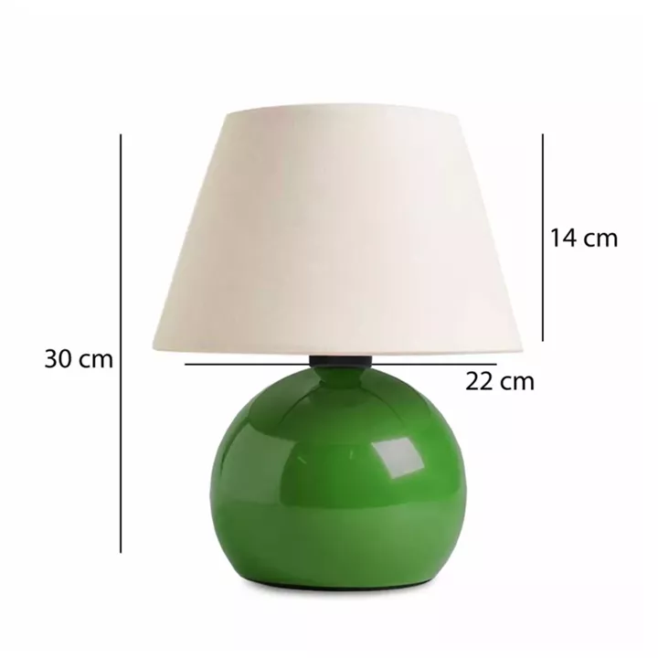 Φωτιστικό επιτραπέζιο Alaska Megapap E27 μεταλλικό - ύφασμα Pvc χρώμα πράσινο - κρεμ Ø22x30εκ.