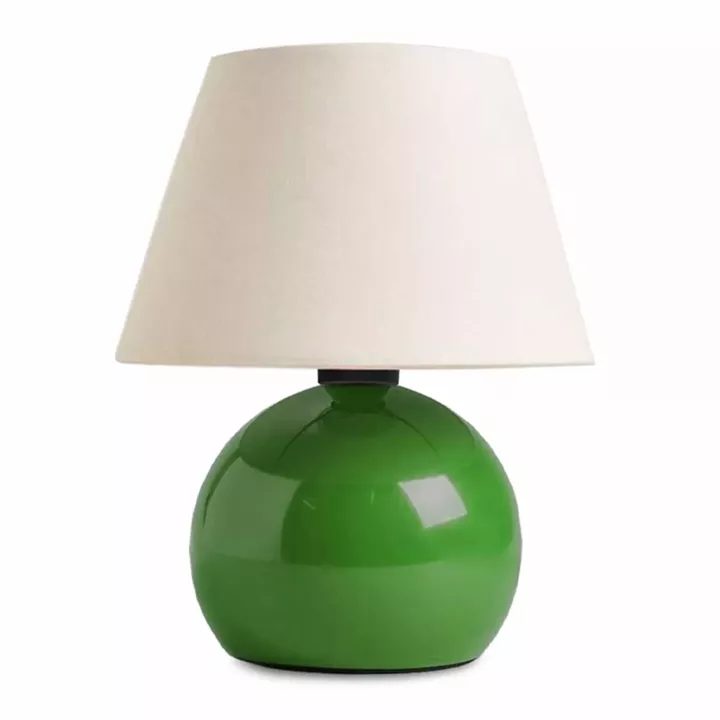 Φωτιστικό επιτραπέζιο Alaska Megapap E27 μεταλλικό - ύφασμα Pvc χρώμα πράσινο - κρεμ Ø22x30εκ.