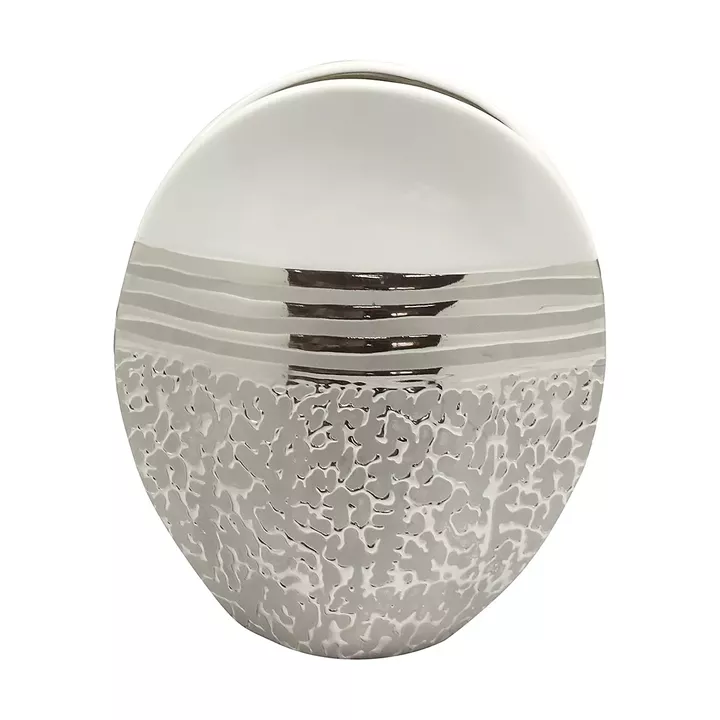 Βάζο ArteLibre Λευκό/Ασημί Κεραμικό 10x20.5x25cm