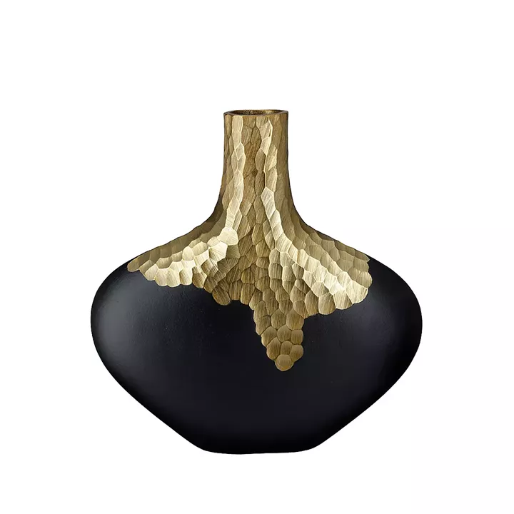 Βάζο ArteLibre Χρυσό/Μαύρο Αλουμίνιο 5x30x30cm