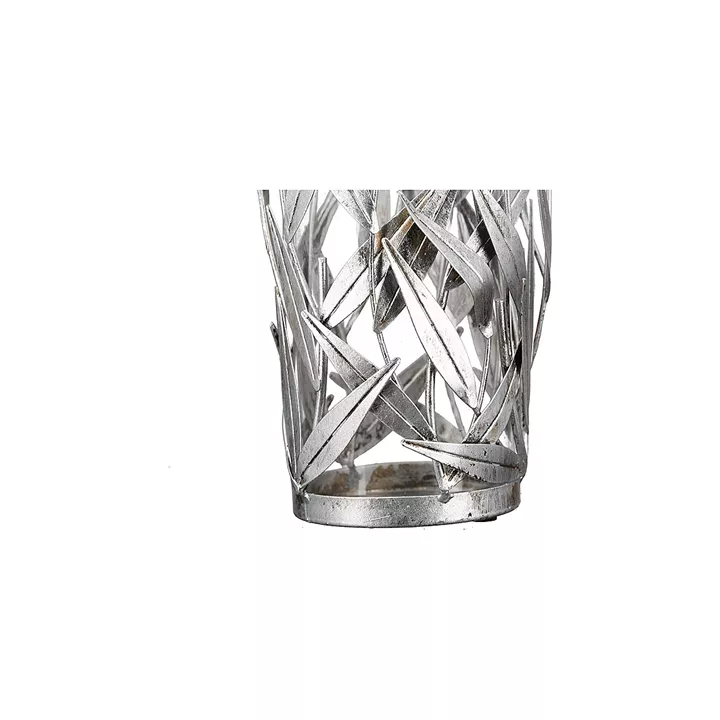 Κηροπήγιο ArteLibre Φυλλωσιά Αντικέ Ασημί Μέταλλο 43cm