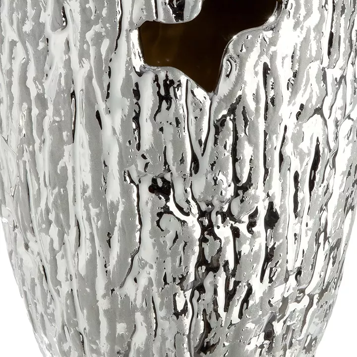  Βάζο Κωνικό Κεραμικό Ασημί Χρώμα D13X19Cm D13X19Cm