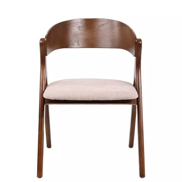 Καρέκλα Τραπεζαρίας ArteLibre LAODICE Καφέ/Καρυδί Ξύλο/Ύφασμα 52.5x56x83cm